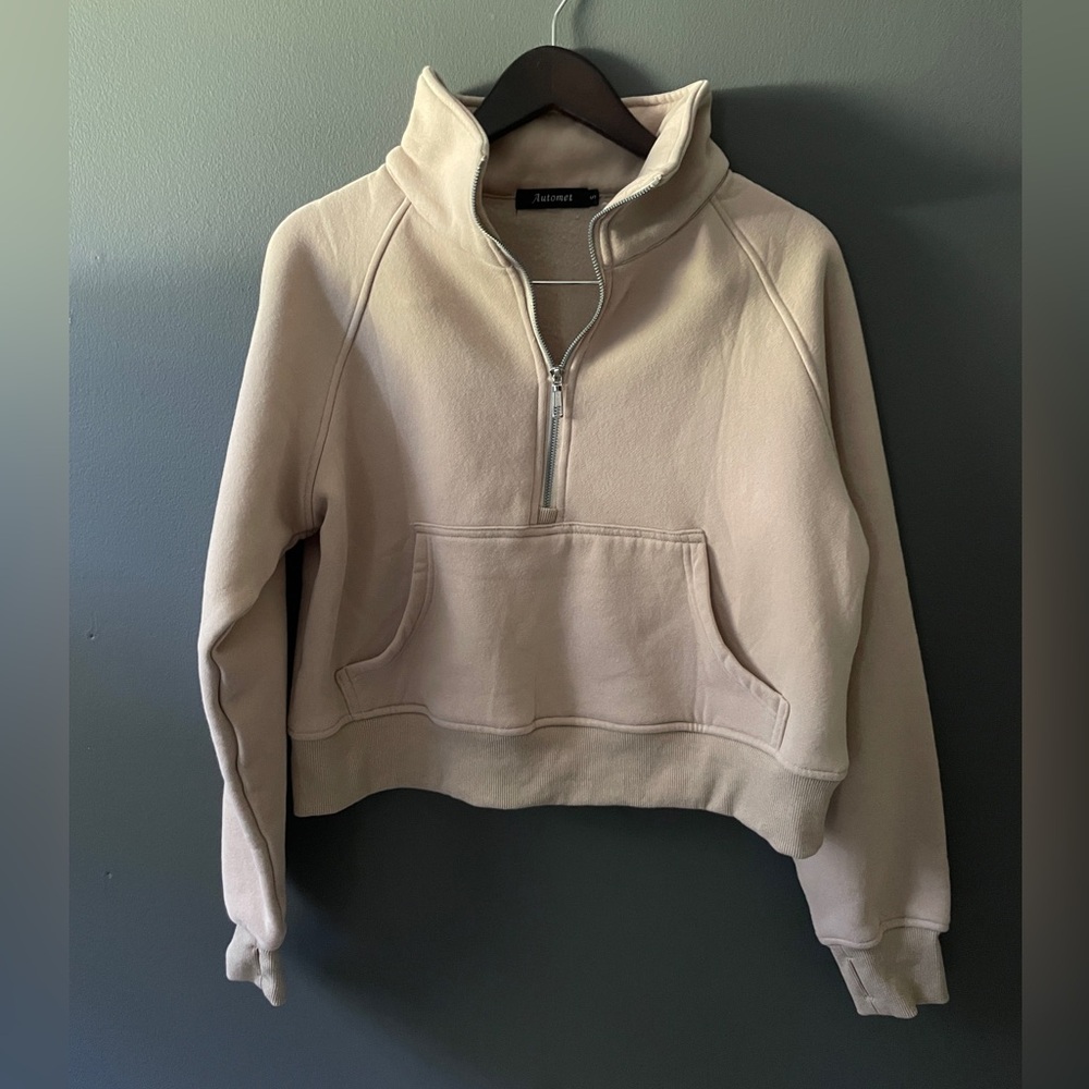 NWOT Tan Half Zip - Picture 1 of 2